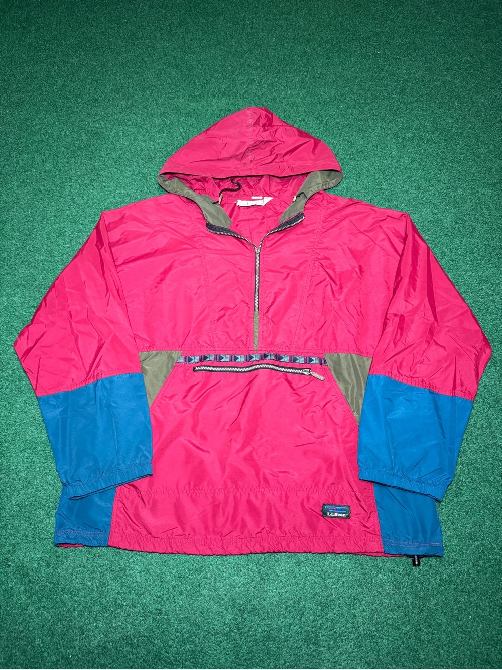 LL Bean Vintage Anorak Jacket Aztec John Mayor 90s XL/XXL 26x30 Color Block
